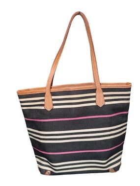 Burberry Blue Label Striped Canvas Tote